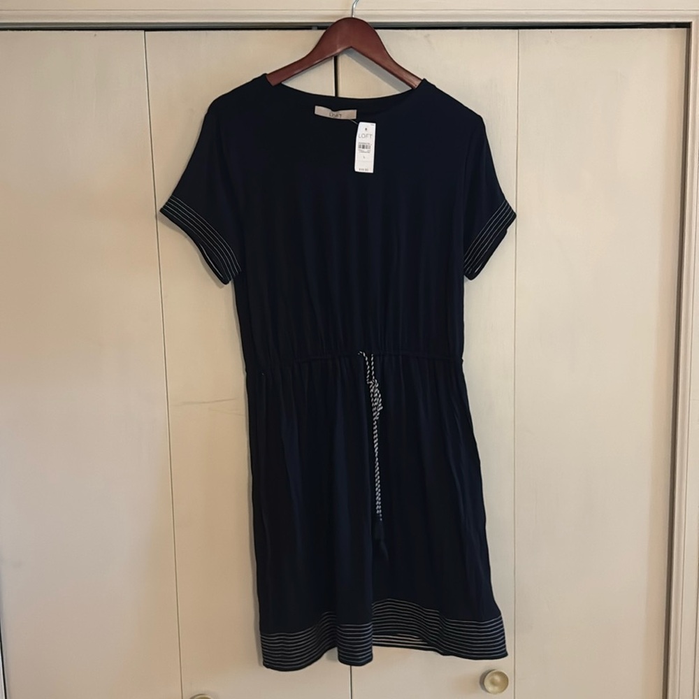 Loft L navy Dress